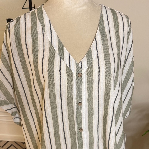 Cavalini Green and White Striped Top - Picture 3 of 6